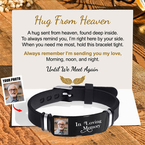 Custom Photo Hug From Heaven - Personalized Engraved Bracelet