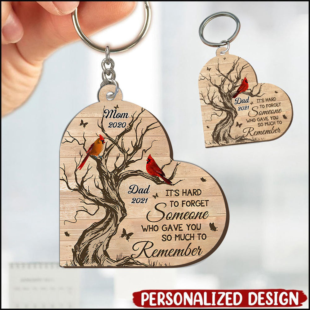 Memorial Cardinal Gift, Hard To Forget Someone Personalized Keychain