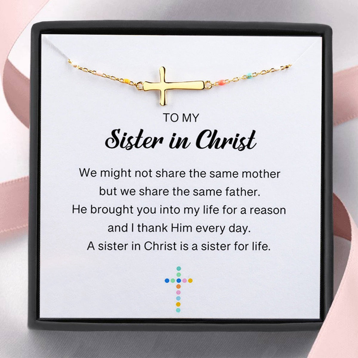 To My Sister In Christ Cross Bracelet