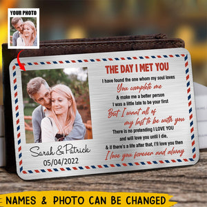 The Day I Met You Personalized Aluminum Wallet Card
