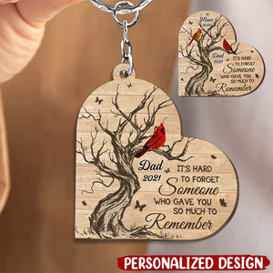 Memorial Cardinal Gift, Hard To Forget Someone Personalized Keychain