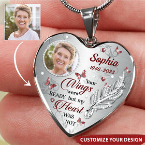 Upload Photo I'm Always With You Memorial Gift Personalized Heart Necklace