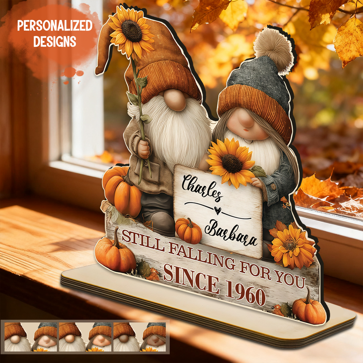 Still Falling For You Since - Personalized Fall Couple Wooden Decor