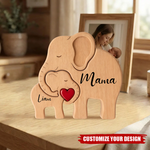 Personalized Mom and Baby Elephant Puzzle, New Mom Gifts