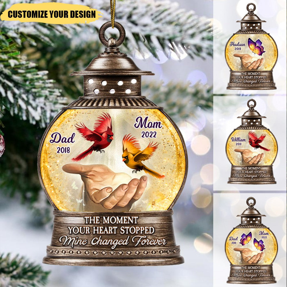 Christmas Lantern Memorial Butterfly Cardinal Personalized Custom Ornament