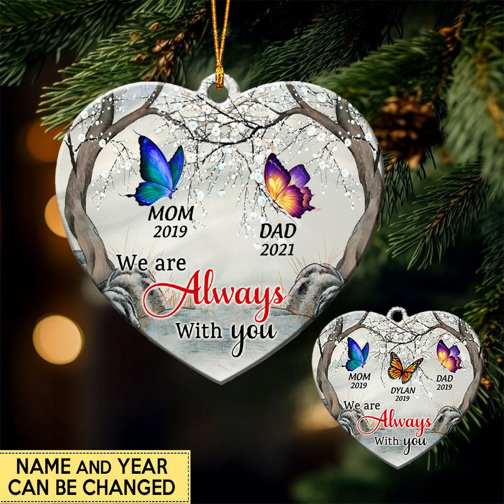 We Are Always With You Butterfly, Dragonfly, Cardinal Memorial Personalized Acrylic Ornament