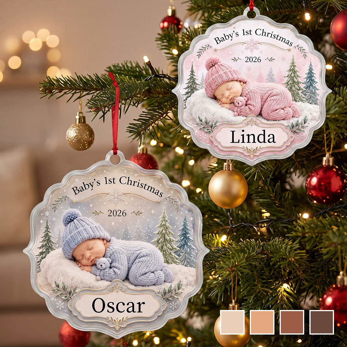 Personalized Baby’s First Christmas Newborn Gift Ornament