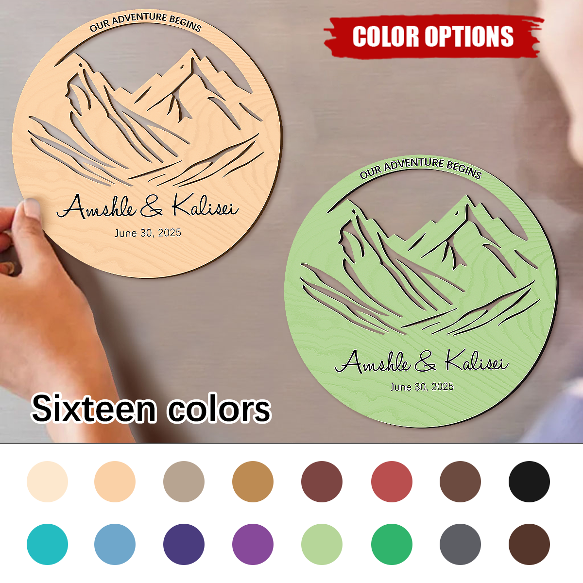 Personalized Adventure Wedding Fridge Magnet, Custom Couple Gift