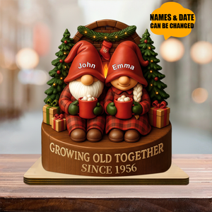 Personalized Growing Old Together With Christmas Wooden Plaque
