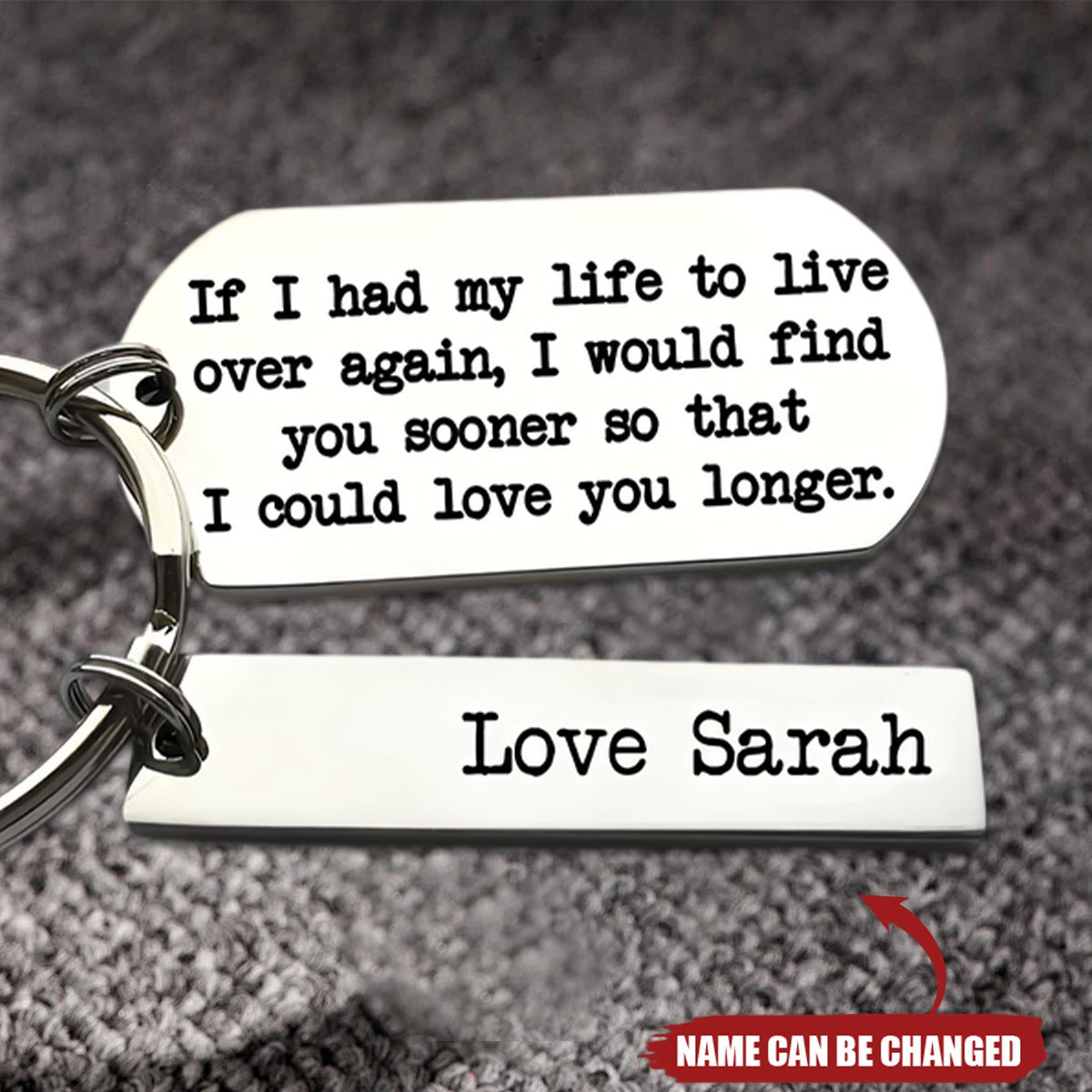 If I Had My Life to Live Over Again - Personalized Stainless Steel Keychain
