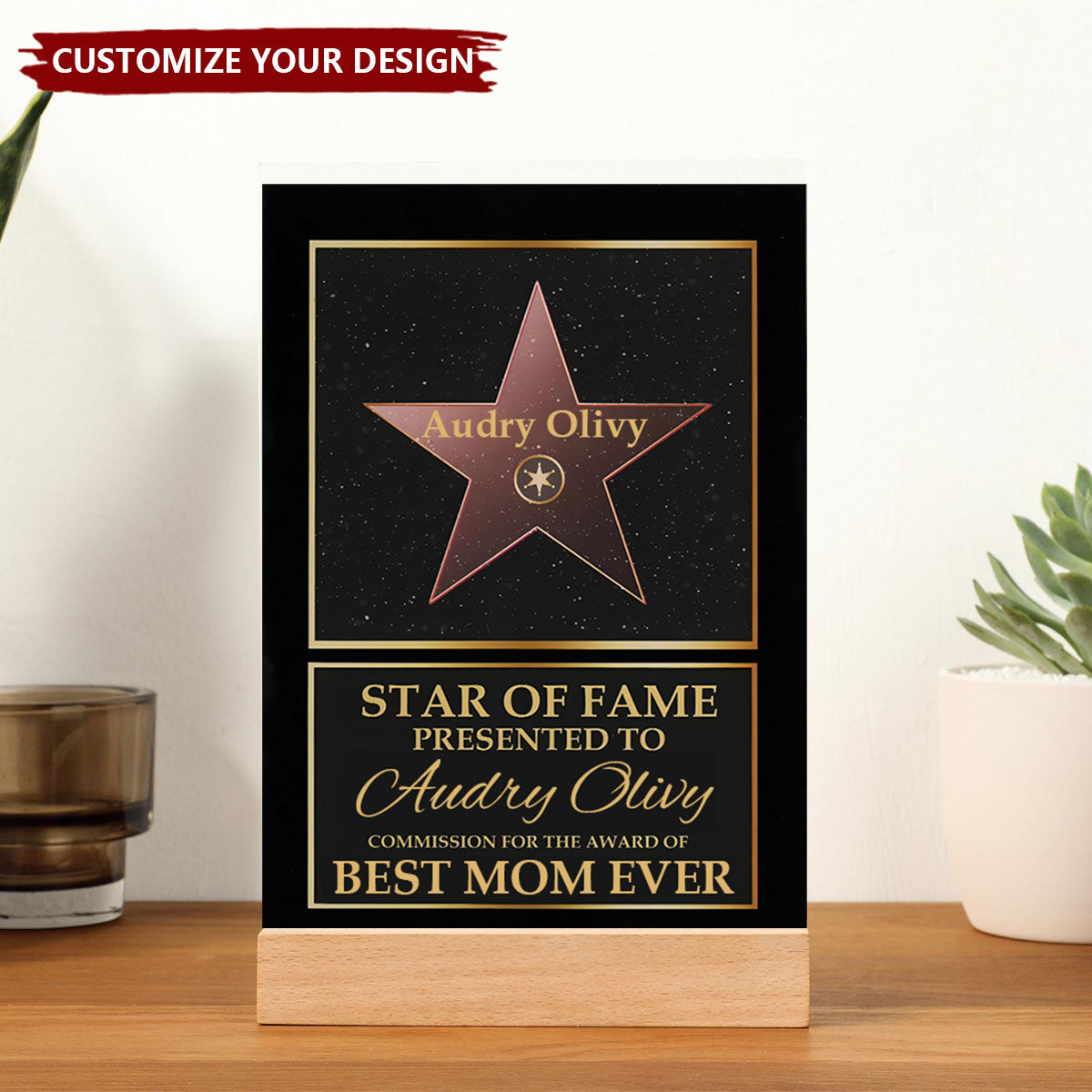 Star Of Fame - Family Personalized Acrylic Plaque - Mother's Day, Father's Day Gift