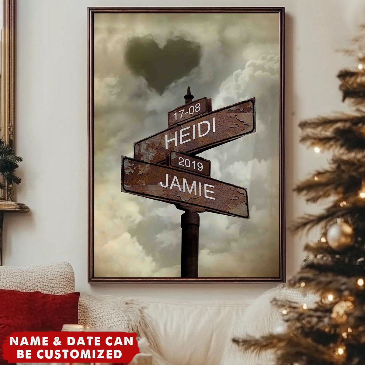 Personalized Crossroads Signs Names and Special Date Canvas Poster