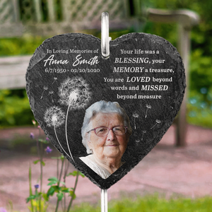 Custom Photo Memorial Personalized Memorial Garden Slate & Hook -  Sympathy Gift, Gift For Family Members