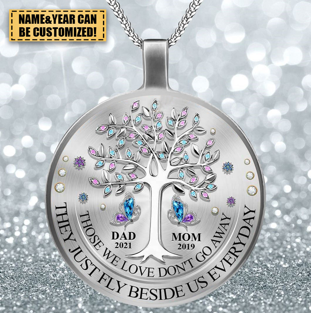 Personalized Sparkling Memorial Tree Butterfly Necklace