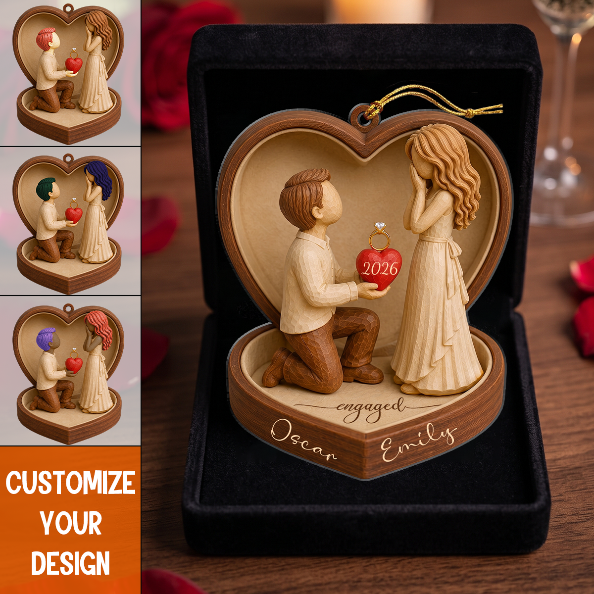 Personalized Couple Marriage Proposal Acrylic Ornament