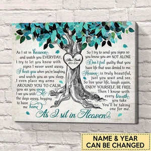 As I Sit In Heaven Memorial Gift Personalized Canvas