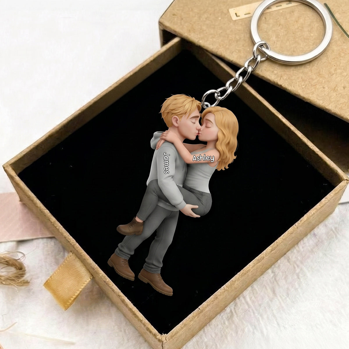 Custom Couple Acrylic Keychain-Personalized Anniversary Wedding Gifts
