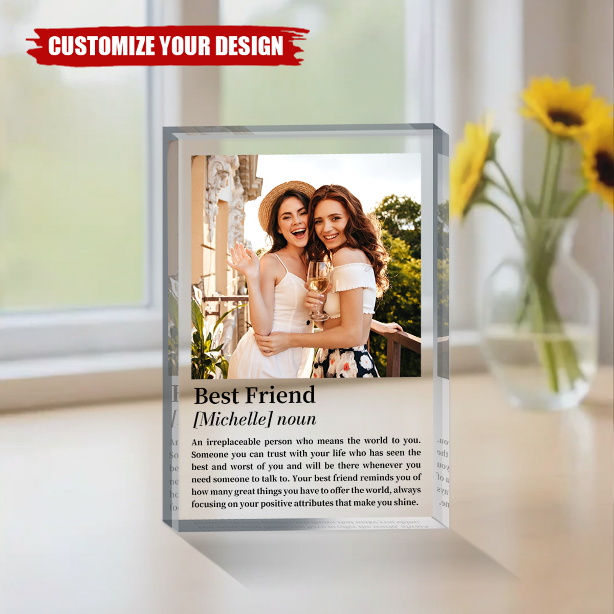 Personalised Best Friend Definition Freestanding Acrylic Plaque