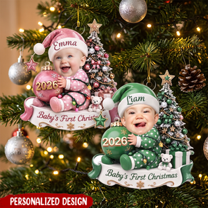 Personalized Baby First Christmas Baby Name Acrylic Ornament