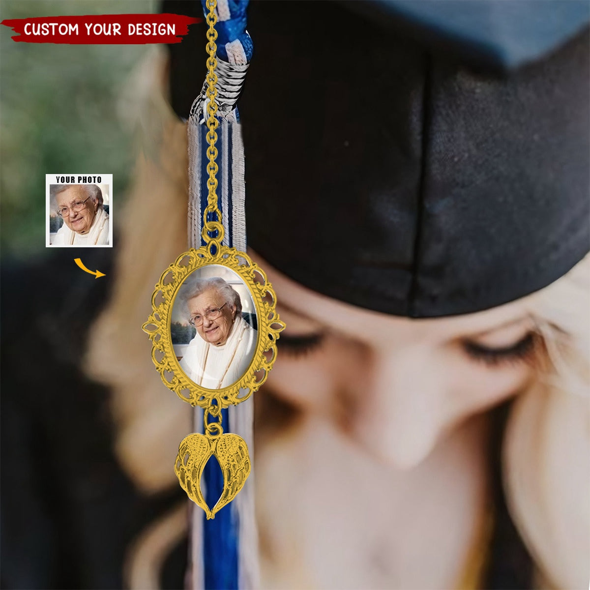 Personalized Memorial Graduation Tassel Photo Charm