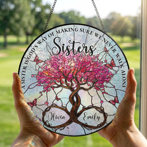 Personalized Sister Tree of Life Acrylic Window Hanging