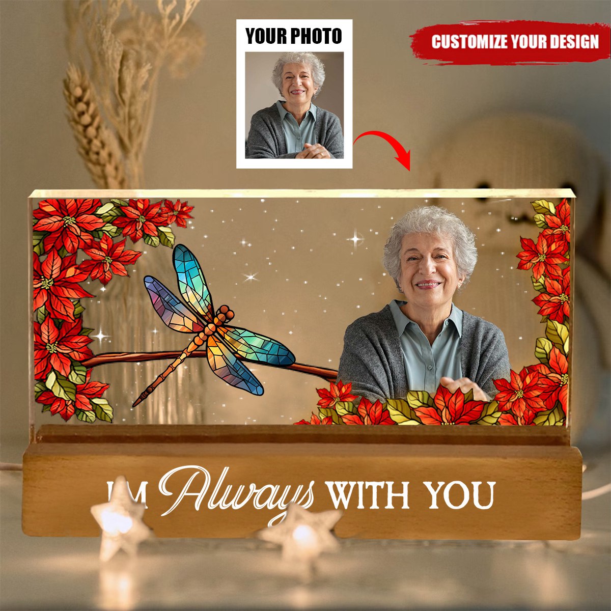 Your Light Will Always Shine In My Heart - Personalized LED Night Light