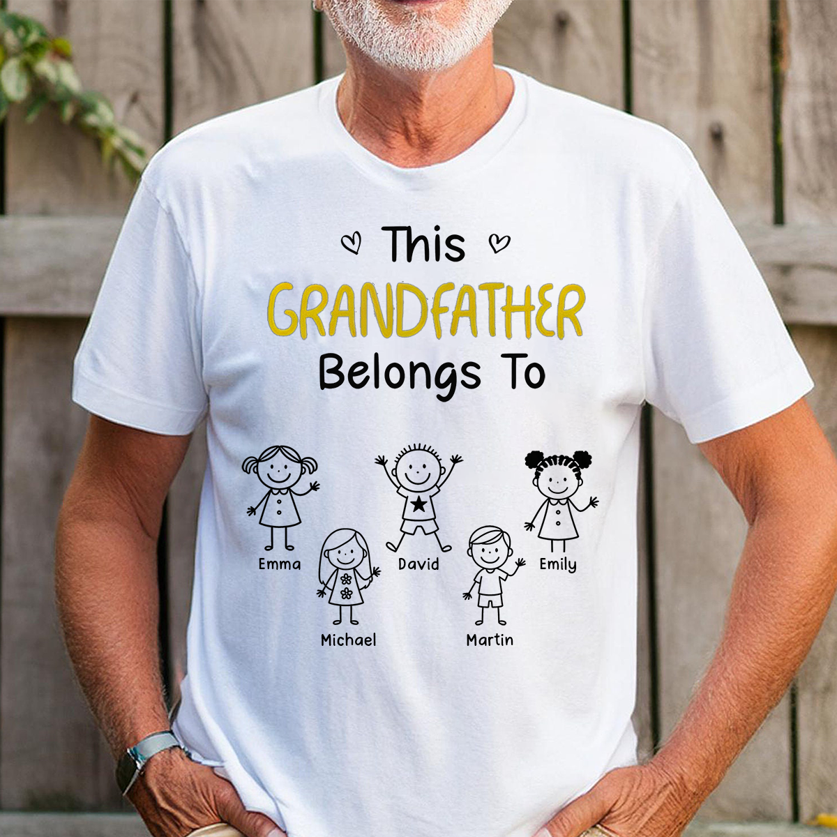 This Grandpa Belongs To-Personalized Grandpa With Kids Name T-shirt