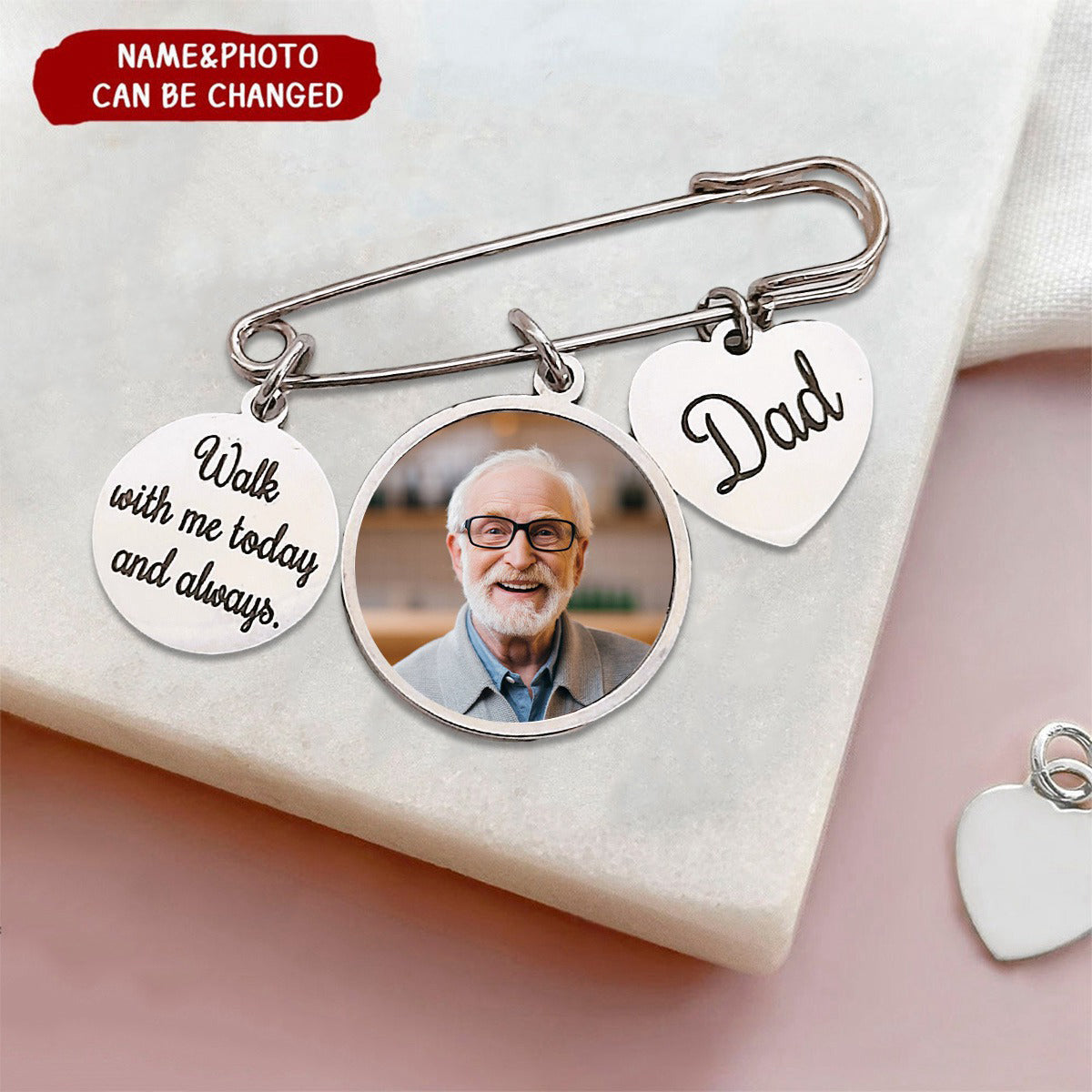 Walk With Me Today And Always - Personalized Lapel Pin