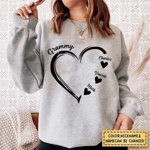 Personalized Grandma and Grandkids,Grandma Heart Sweatshirt