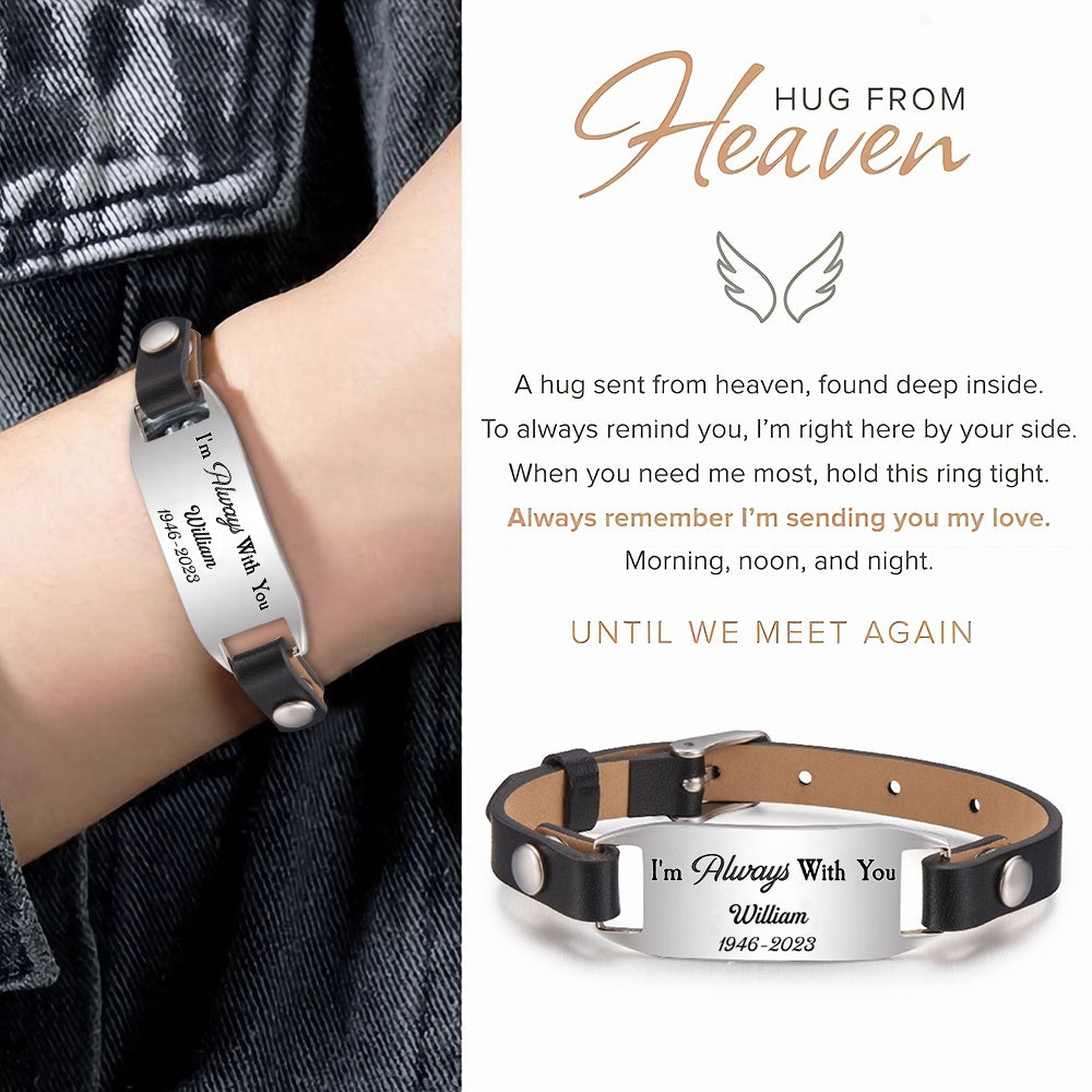 Hug From Heaven Memorial Personalized Engraved Bracelet