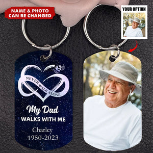 Never Walk Alone Personalized Keychain - Unique Sympathy Gift