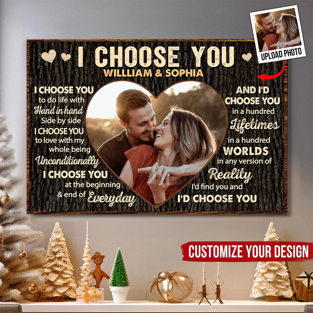 Custom Photo I Choose You - Anniversary Gift For Couples - Personalize ...