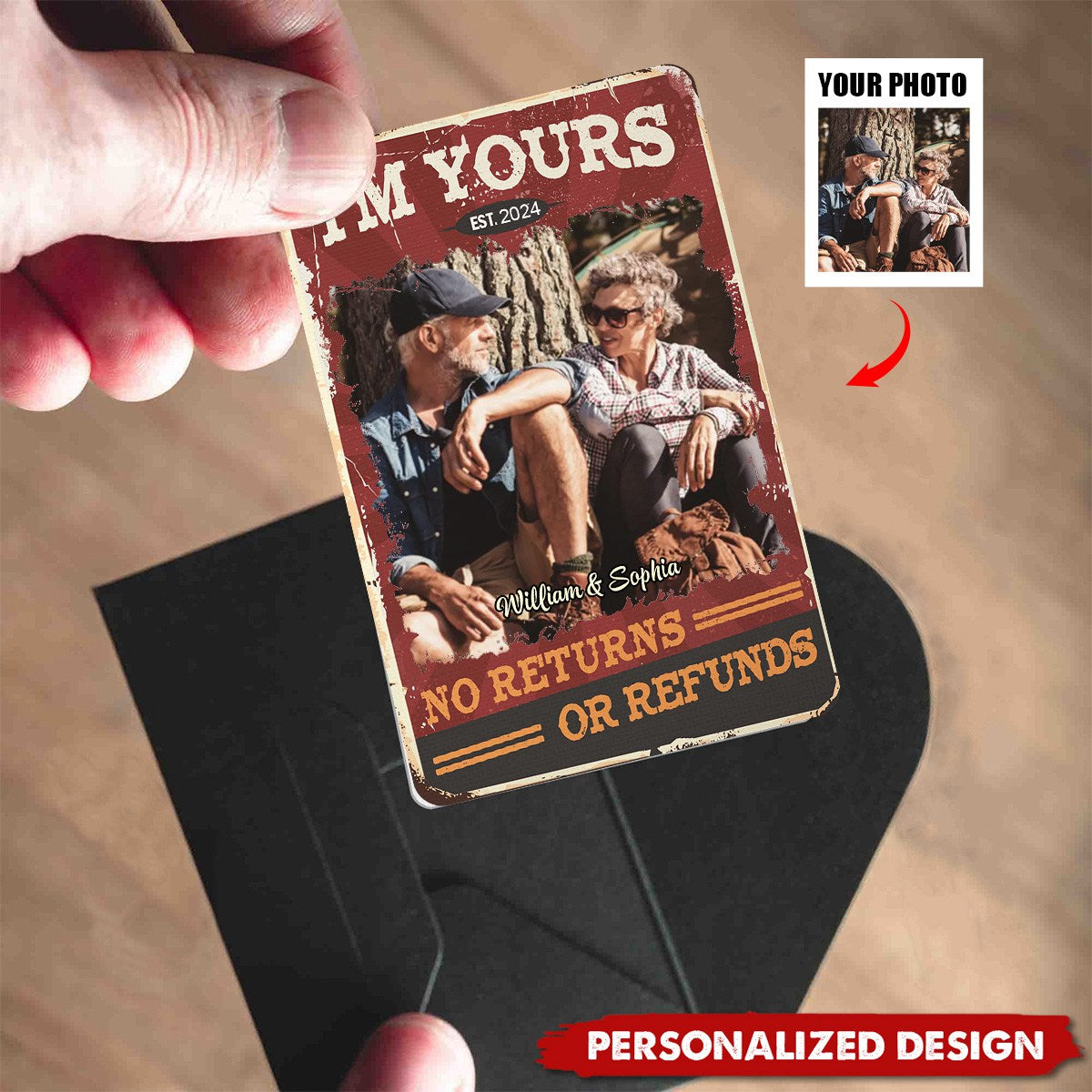 I'm Yours No Returns No Refunds - Personalized Aluminum Wallet Card