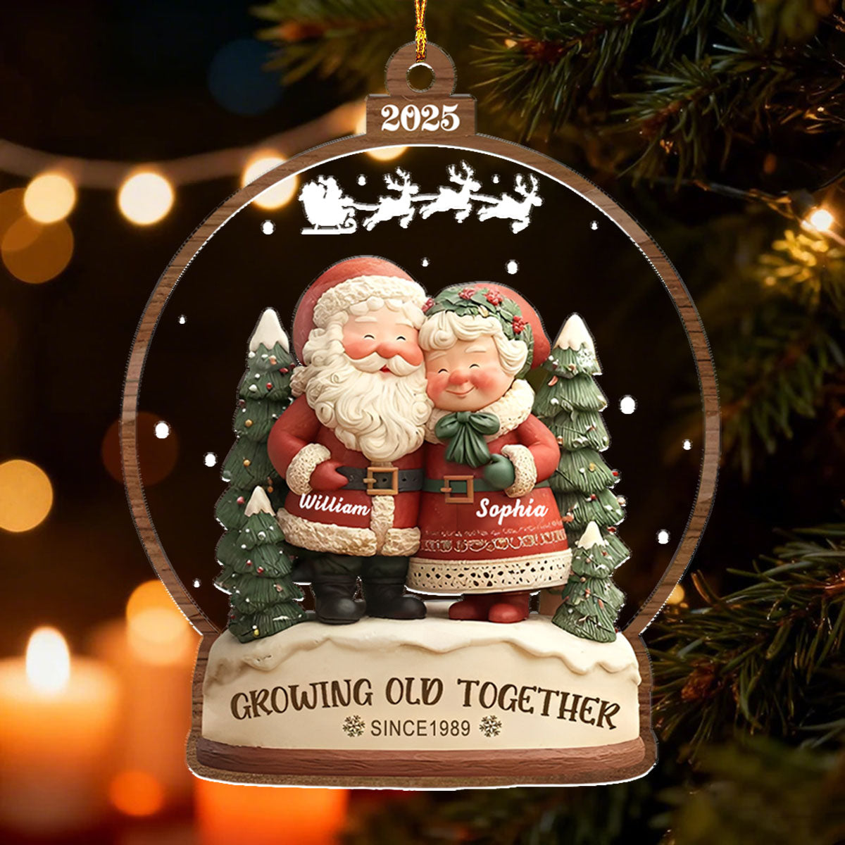 Personalized Couple Christmas Ornament, Xmas Tree Decor