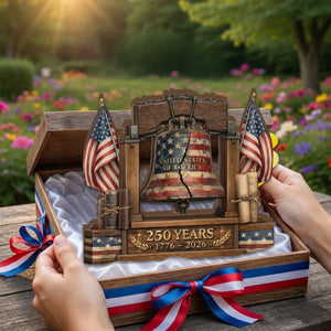 America 250th Anniversary Liberty Bell Wooden Plaque
