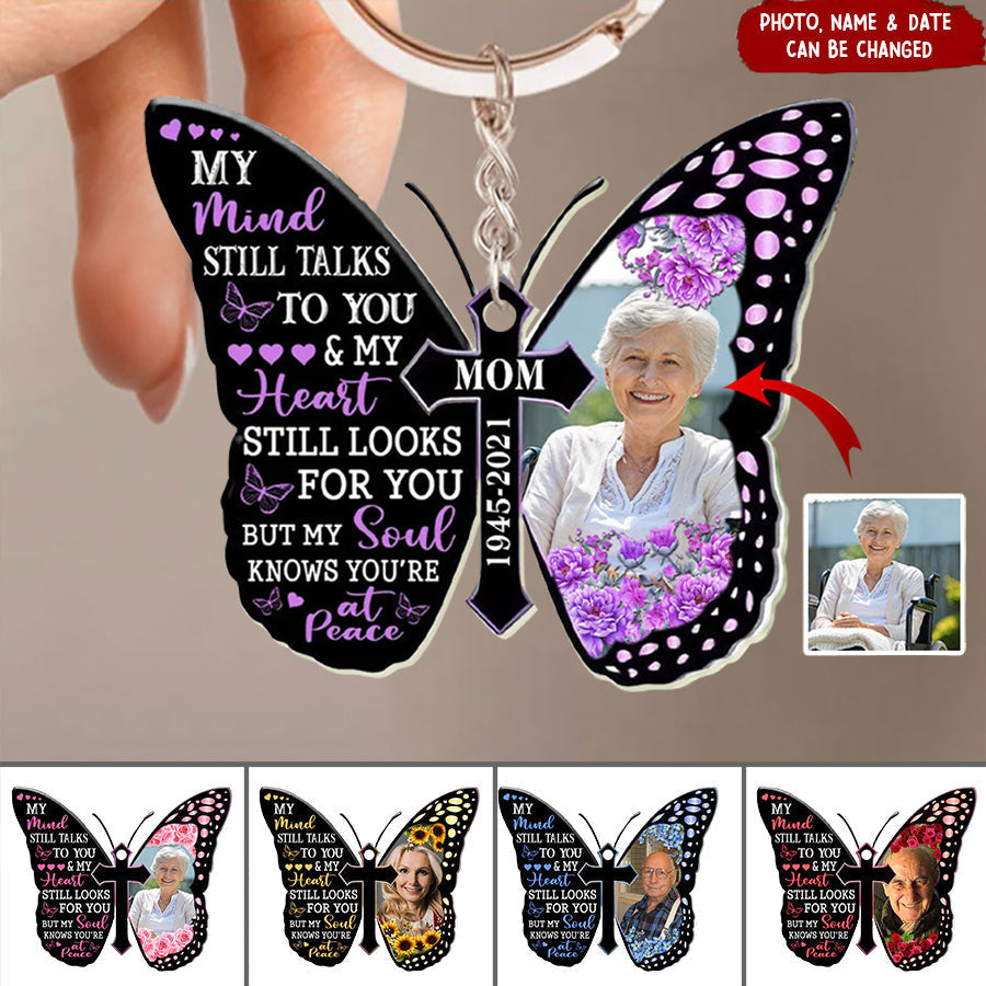 My Mind Still Talks To You Custom Photo Personalized Acrylic Keychain