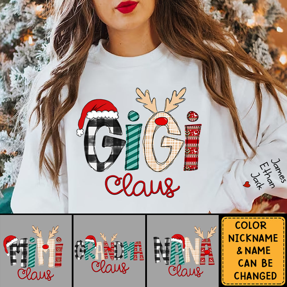 Personalized Christmas Gigi Nana Grandma Claus Sweatshirt