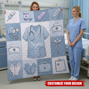 Personalized Nurse Blanket, Medical Blankets, Gift For Nursing Graduates