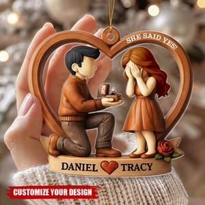Personalized Couple Marriage Proposal Acrylic Ornament