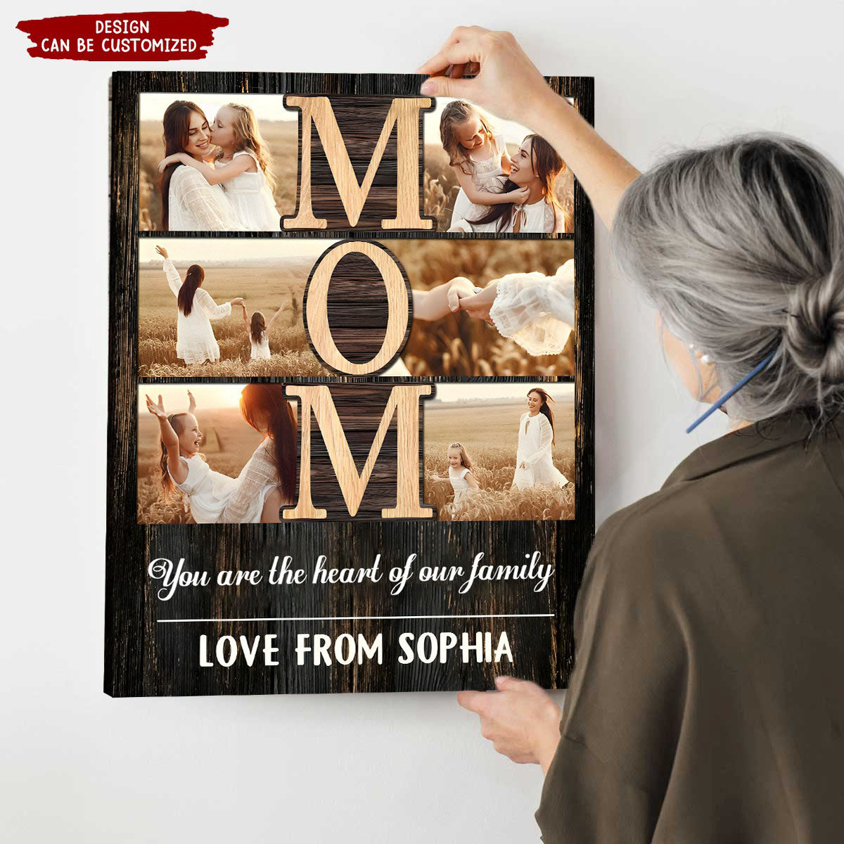 Mom Photo Collage Personalized Canvas - Custom Picture Gift For Mom