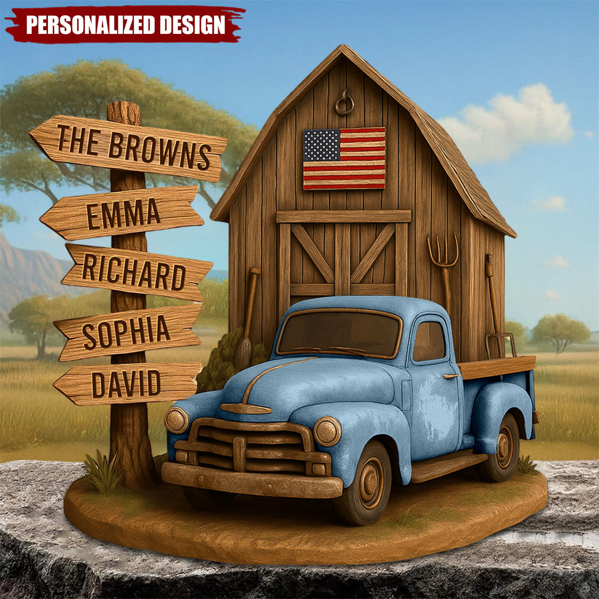 Farm Barn Family Acrylic Plaque - Personalized Gifts For Family