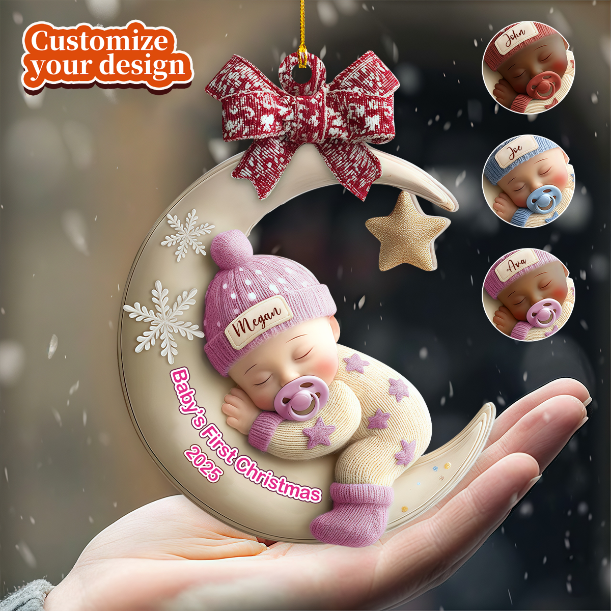 Personalized Baby’s First Christmas Ornament, Unique Holiday Decoration