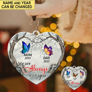 We Are Always With You Butterfly, Dragonfly, Cardinal Memorial Personalized Acrylic Keychain