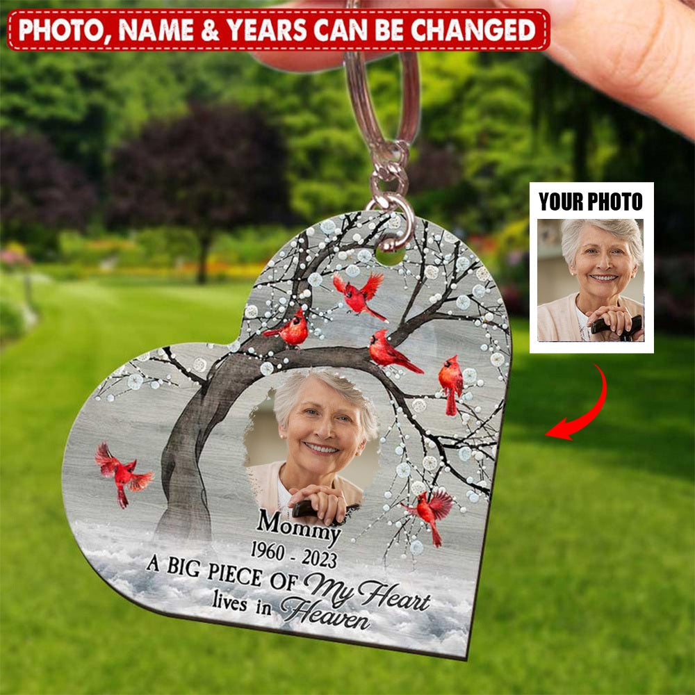 Memorial Cardinal Upload Photo, I'm Always With You Personalized Keychain