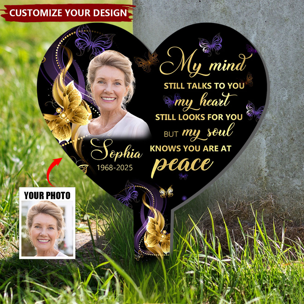 My Soul Knows You Are At Peace - Personalized Garden Stake, Sympathy Gift