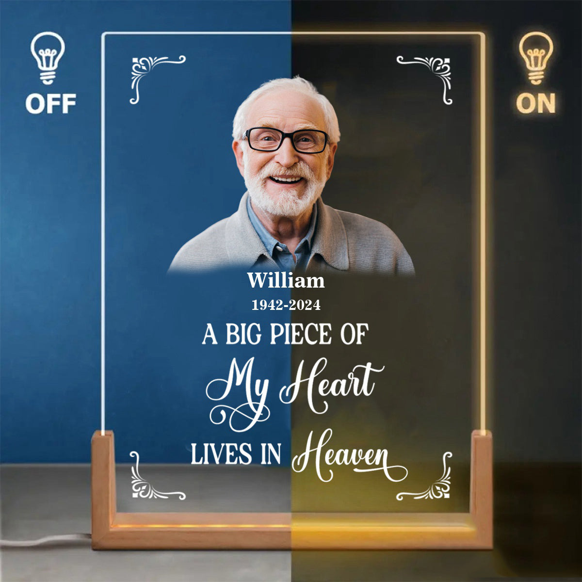 I Will Carry You With Me Until I See You Again - Personalized LED Walnut Night Light