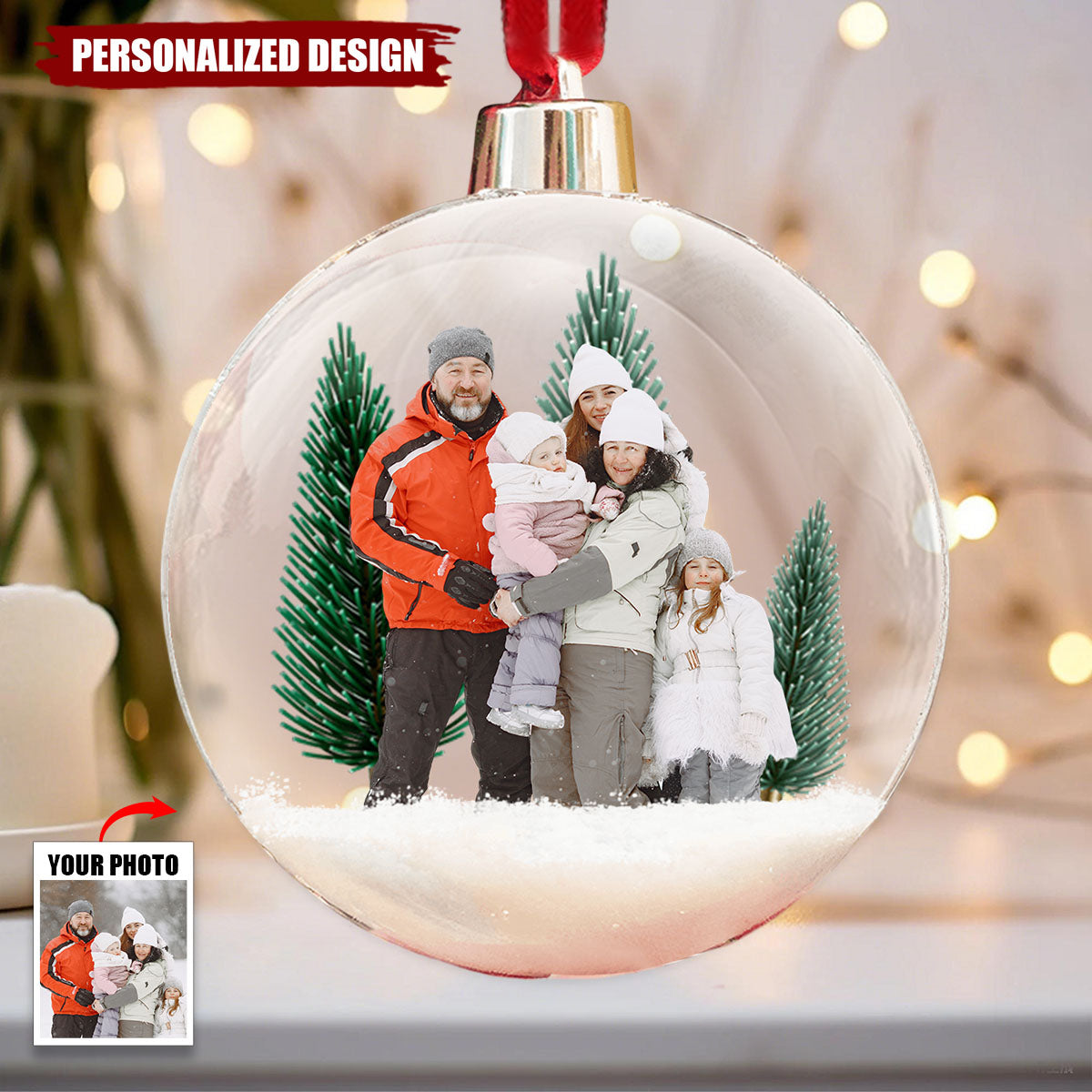 Personalized Family Christmas Custom Photo Ornament