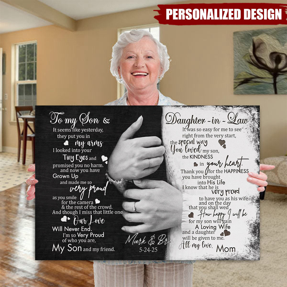 Personalized Wedding Canvas Art – Gift for Son & Daughter-in-Law