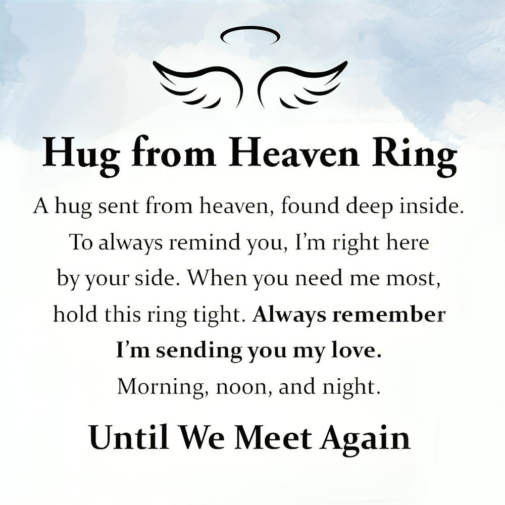 Personalized Hug From Heaven Memorial Ring