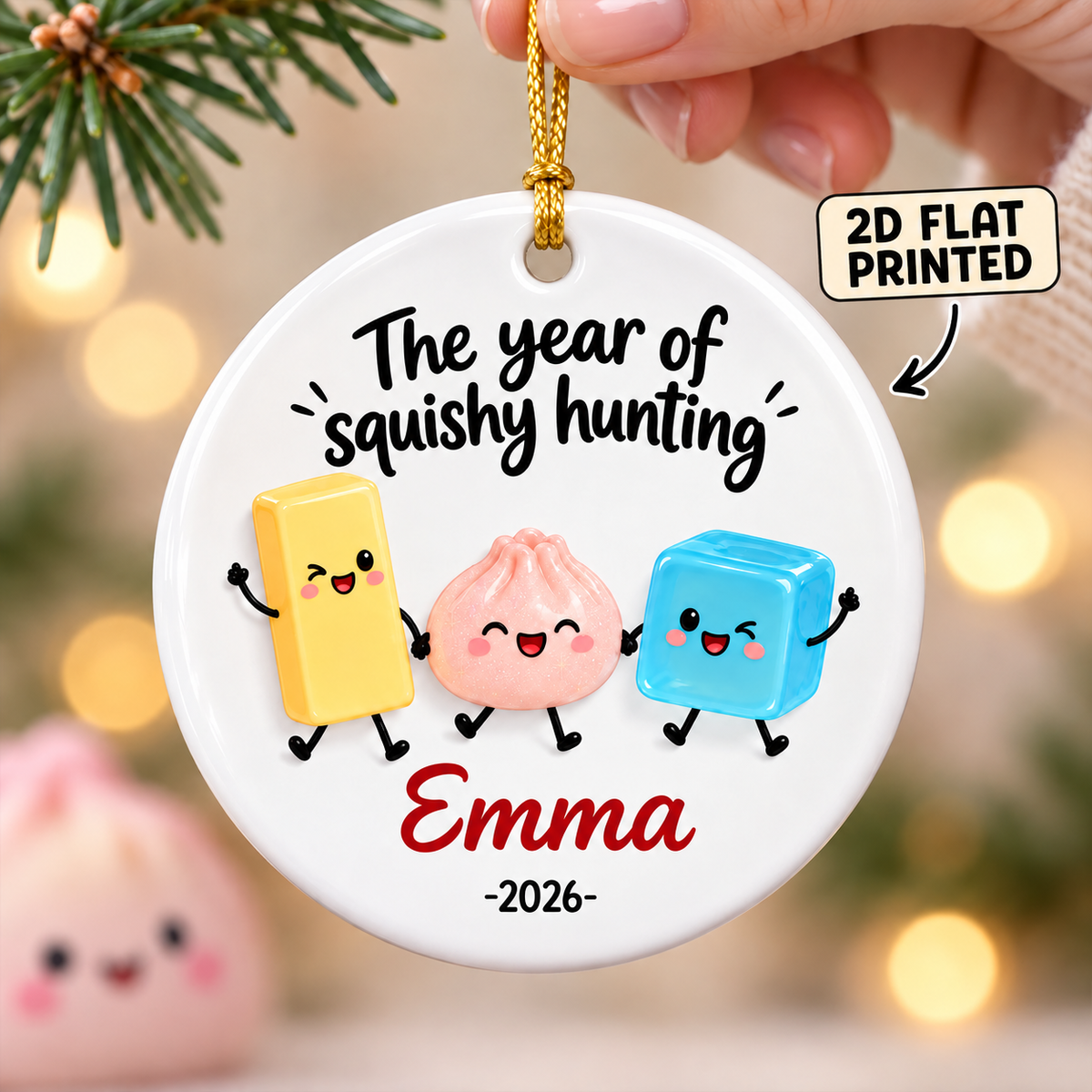 The Year Of Squishies Personalized Ceramic Ornament